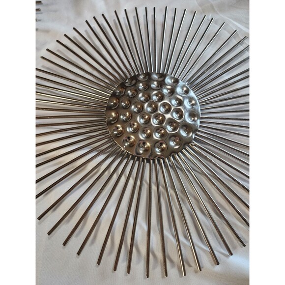 Set of 3 Metal Wall Art Home Decor Sola Silver Starburst Atomic MCM Style - Picture 4 of 9